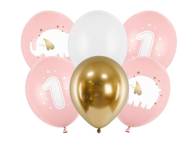 6 Motivballons - One Year Girl | Boutique Ballooons