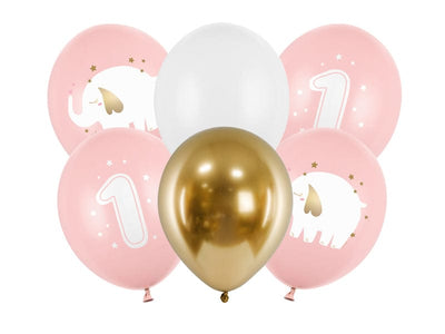6 Motivballons - One Year Girl