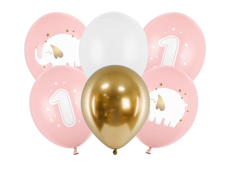 6 Motivballons - One Year Girl | Boutique Ballooons