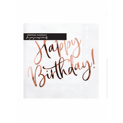 20 Servietten Trend - 33cm - Happy Birthday Rosegold | Boutique Ballooons