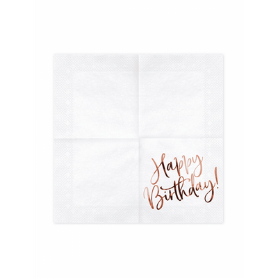 20 Servietten Trend - 33cm - Happy Birthday Rosegold | Boutique Ballooons
