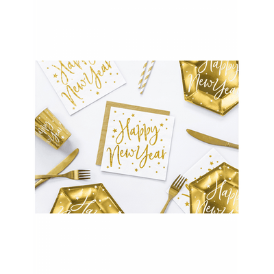Servietten Happy New Year White