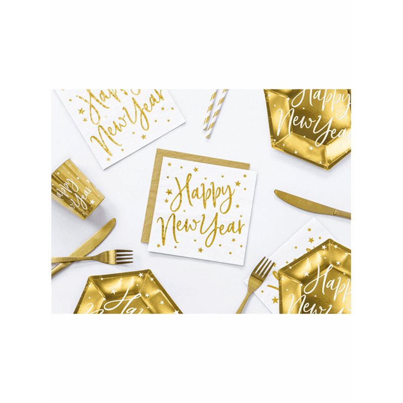 Servietten Happy New Year White