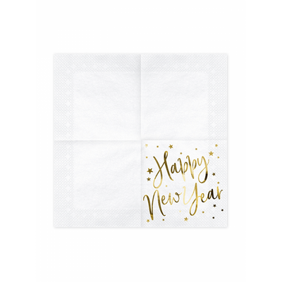 Servietten Happy New Year White
