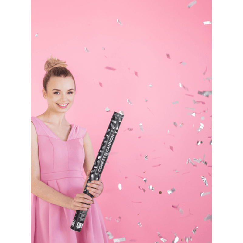 Konfettikanone XL - Silber | Boutique Ballooons
