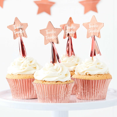 Rose Gold Star Cupcake Toppers | Boutique Ballooons