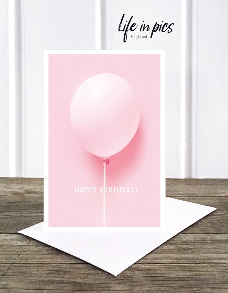 Klappkarte Pink Ballon