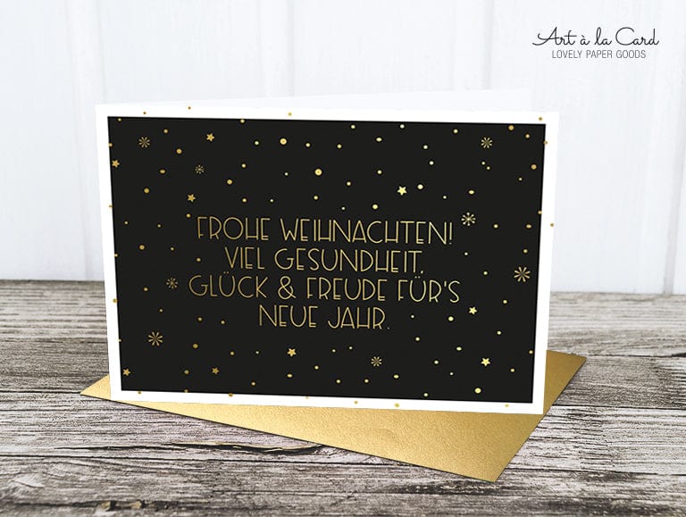 Klappkarte: Weihnachtswünsche, black M