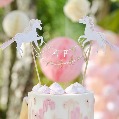 Princess Unicorn Happy Birthday Cake Topper | Boutique Ballooons